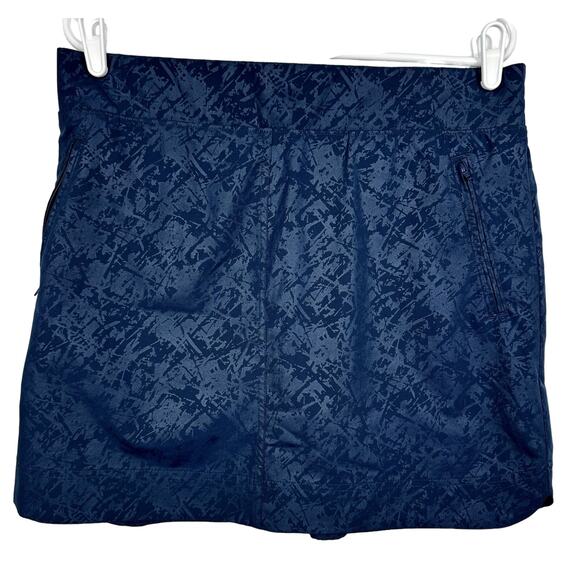 Women's Orvis Blue Marbled Embossed Shattered Glass‎ Pull-on Athleisure Skort L - Picture 1 of 11
